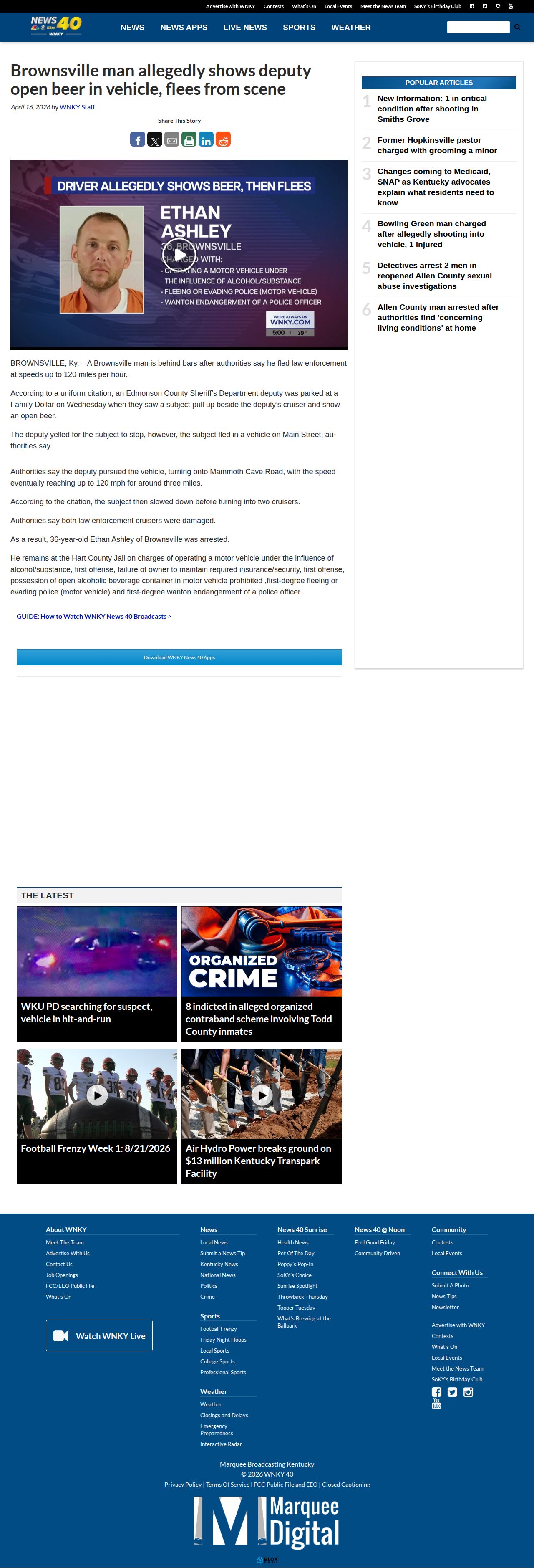 WNKY Edmonson County crime news and arrest report
