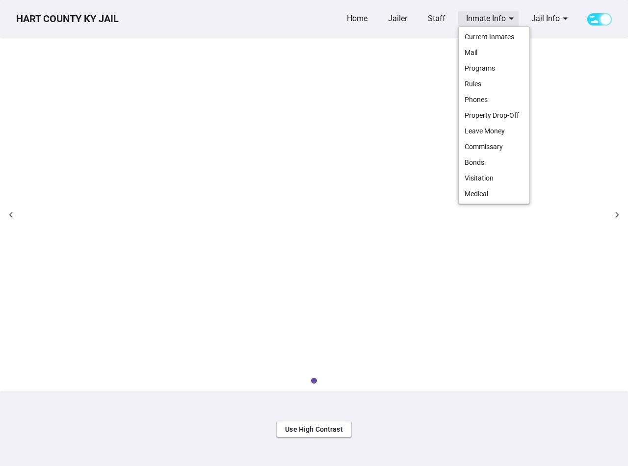 Hart County Jail roster interface for Edmonson County booking lookup